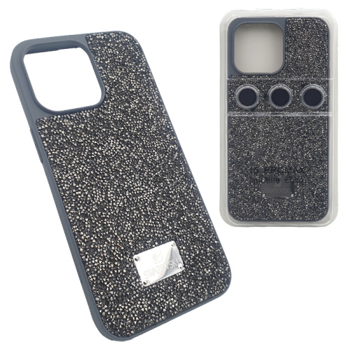 Чехол-крышка swarovski камни для iphone 15 pro max серебристый