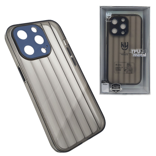 Чехол-крышка ny tpu+pc metal с закрытой камерой для iphone 14 pro max черный