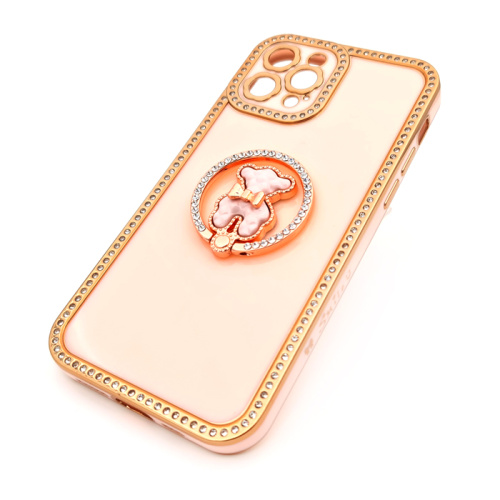 Чехол-силикон smile мишка для iphone 12 pro розовый