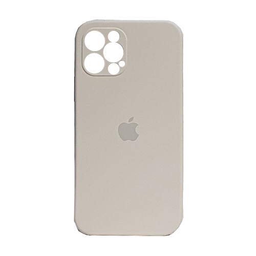 Чехол-силикон silicone case аналог (cam.protec) для iphone 12 pro (6.1) бежевый