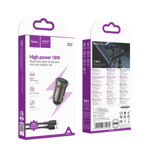 Азу hoco z62 usb totype-c (18w) серое