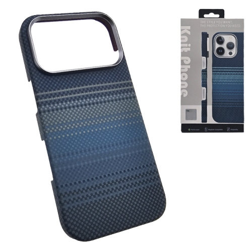 Чехол-крышка knit magsafe (box) для iphone 17 pro moonrise carbone синий