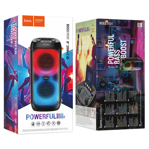 Акустическая колонка hoco bs53 с 2 микрофонами powerfull черная