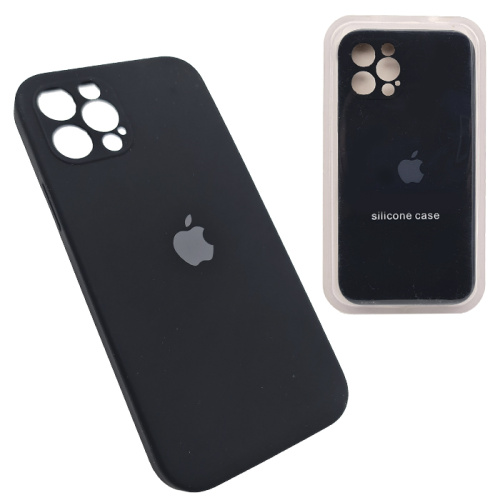 Чехол-силикон silicone case аналог (cam.protec) для iphone 12 pro max черный