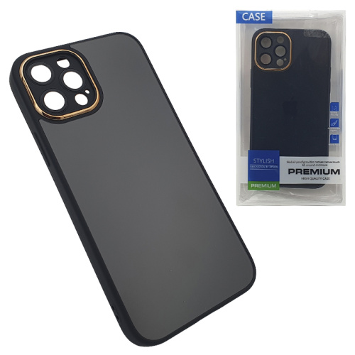 Чехол-крышка stylish glass case для iphone 12 pro черный