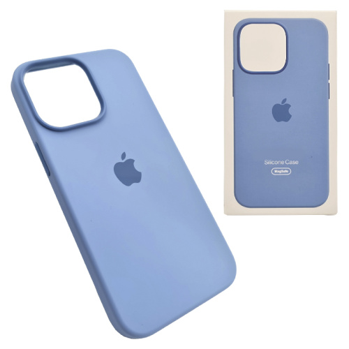 Чехол-крышка silicone case magsafe для iphone 13pro голубой