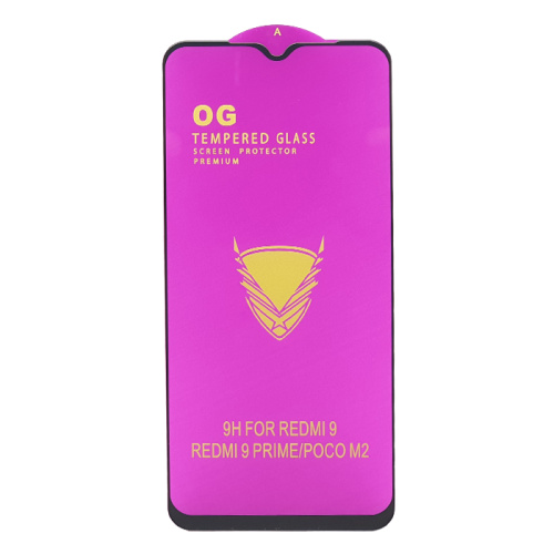Стекло защитное og (norm) xiaomi redmi 9/9t/poco m3 черное 