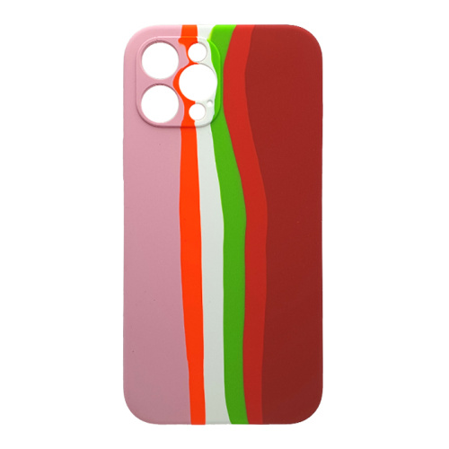 Чехол-силикон silicone case rainbow аналог для iphone 12 pro max (6.5) mix