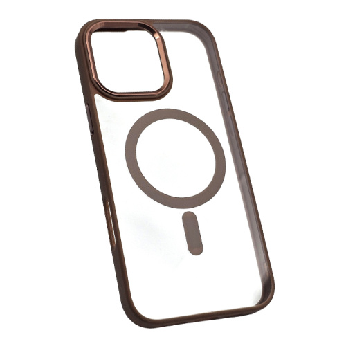 Чехол-силикон #014 clear case magsafe для iphone 16 pro в пакетике золотой