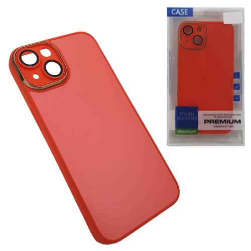 Чехол-крышка stylish glass case для iphone 13 оранжевый