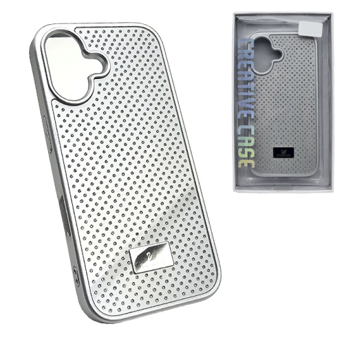 Чехол-крышка swarovski crystals для iphone 16 серебристый