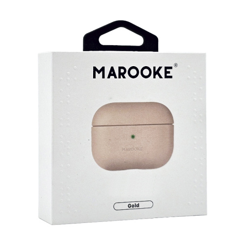 Чехол marooke силиконовый под кожу для airpods pro 2 золотой