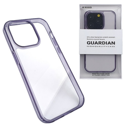 Чехол-силикон kzdoo guardian для iphone 14 pro max прозрачно-фиолетовый