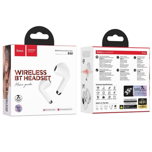 Hoco tws eq1 белые
