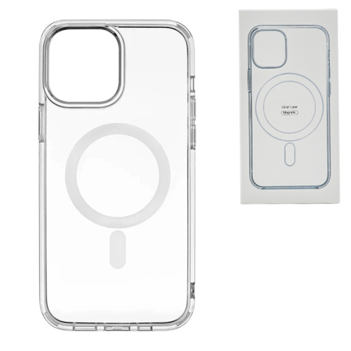 Чехол-силикон clear case magsafe (magnetic) для iphone 12 pro (6.1) прозрачный 