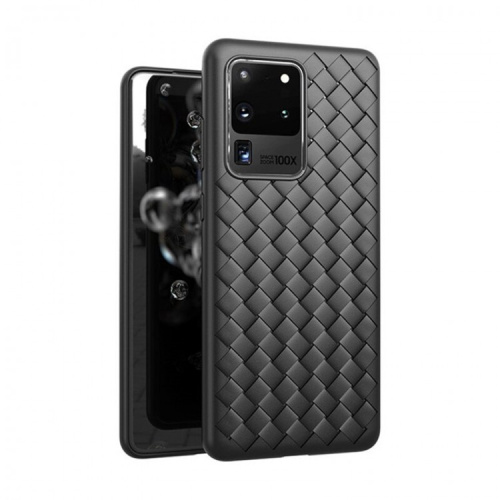 Чехол-силикон hojar плетеный Samsung s20 ultra 6.9 (2020) черный