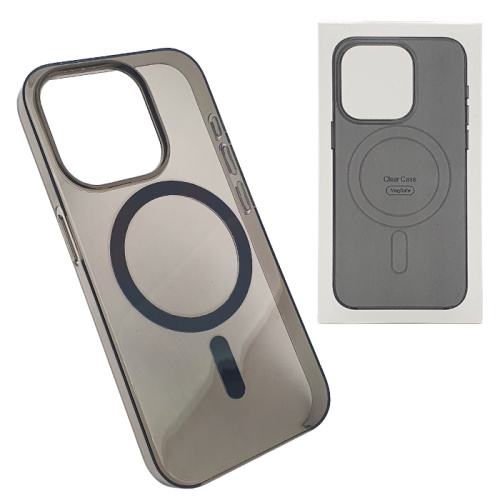 Чехол-силикон clear case magsafe animation для iphone 15 pro max серый