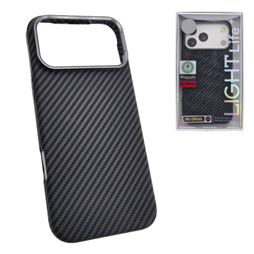 Чехол-крышка #47 light carbone (magsafe) для iphone 17 pro max черный