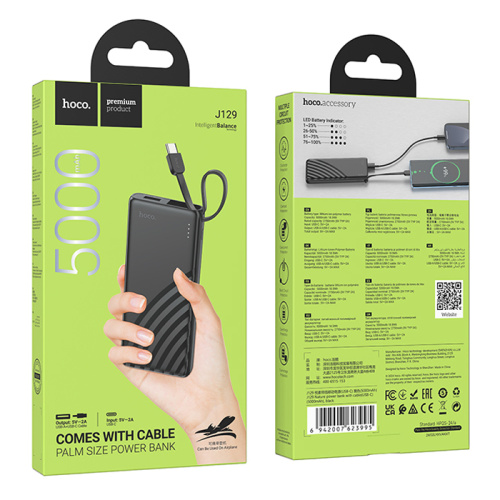 Пзу hoco j129 5000mah (18.5w type-c ) черный