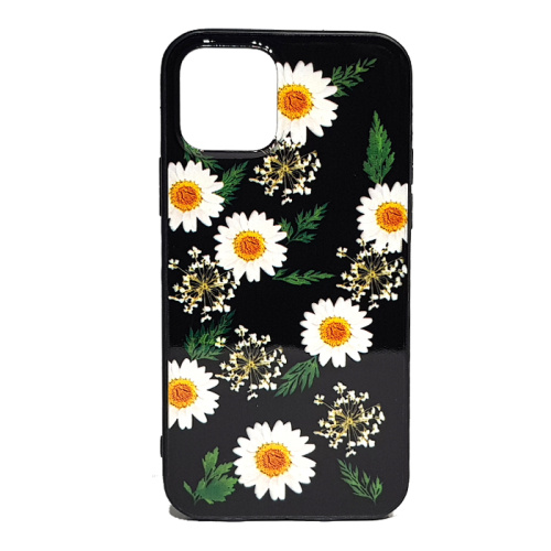 Чехол силикон цветы для iphone 12/12 pro (6.1) черный mix