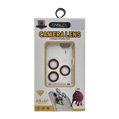 Стекло защитное на камеру caisles для iphone 17pro/17pro max оранжевый