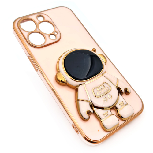 Чехол силикон космонавт для iphone 13pro max розовый
