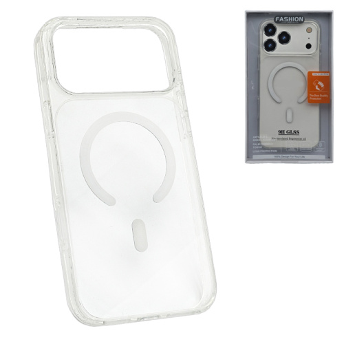 Чехол-крышка #48 glass (magsafe) для iphone 17 pro max прозрачный