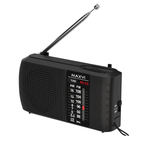 Радио fm-приемник maxvi pr-03 черный