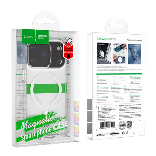 Чехол-силикон hoco airbag series (magnetic) iphone 17 pro max прозрачный