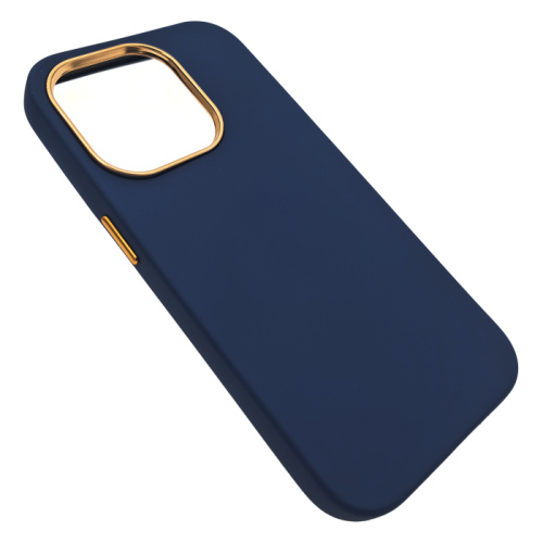 Чехол-крышка leather case для iphone 14 pro max темно-синий