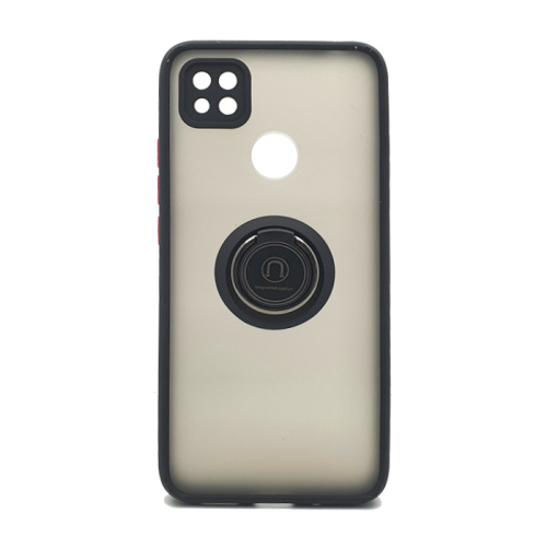 Чехол-крышка темно-матовый кантик с кольцом xiaomi note redmi 9c черный