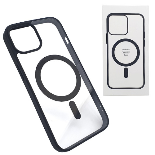 Чехол-силикон clear case magsafe (magnetic) для iphone 11 (6.1) черный