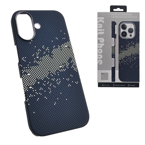 Чехол-крышка knit magsafe (box) для iphone 17 pixel stars carbone синий
