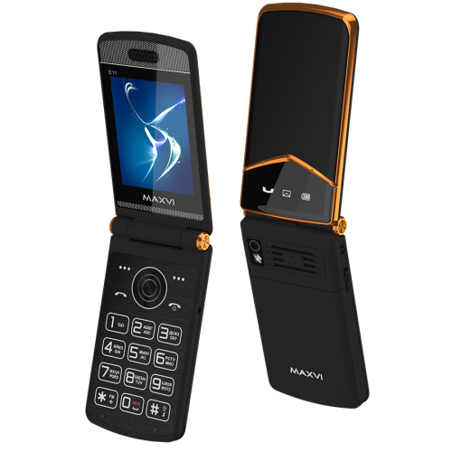 Тел.maxvi e11ds черный-золотой (eac)
