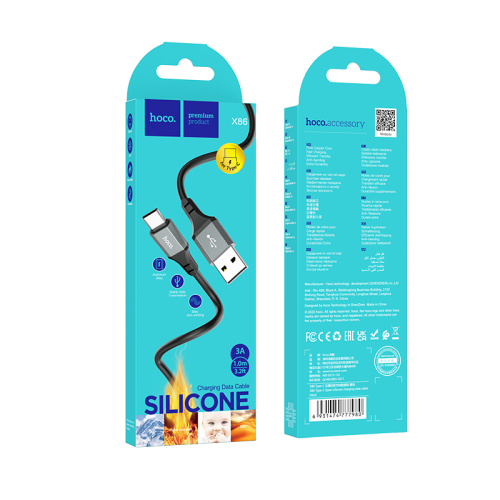 Кабель usb hoco x86 type-c черный