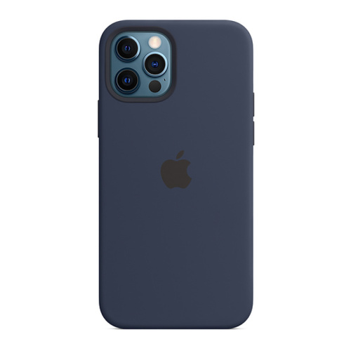 Чехол-силикон silicone case аналог для iphone 12 pro (6.1) темно-синий