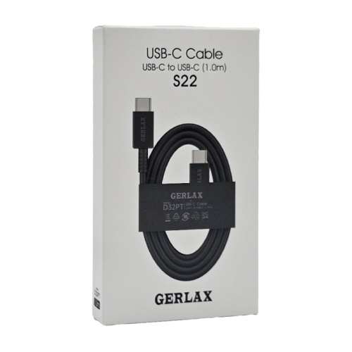 Кабель type-c gerlax s22 type-c (5a/1m) черный