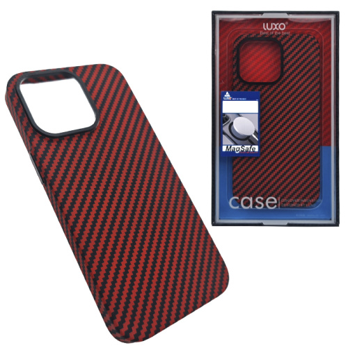 Чехол-крышка luxo карбон mag safe для iphone 14 pro красный