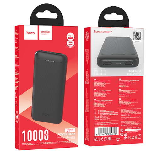 Пзу hoco j111 10000mah (2a) черный