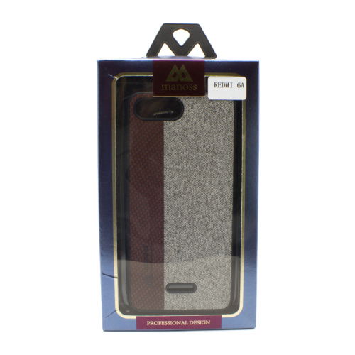 Чехол-силикон manoss ткань полоса xiaomi redmi 6a коричневый