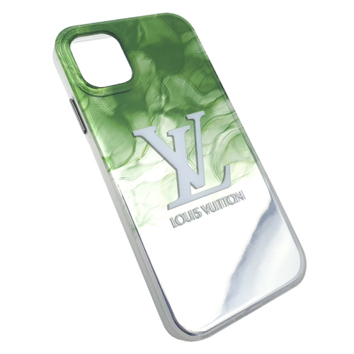 Чехол-крышка print hard pattern для iphone 13 бело-зеленый