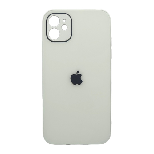 Чехол крышка с глянцевым стеклом для iphone 11 белый