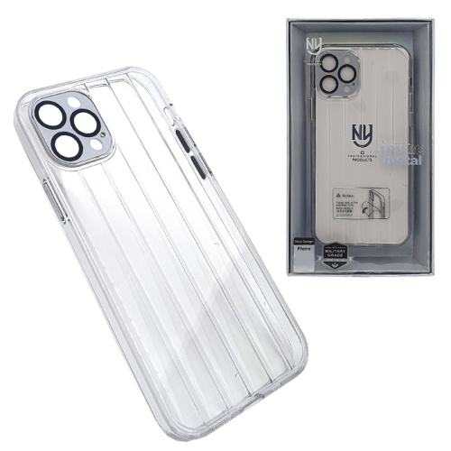 Чехол-крышка ny tpu+pc metal с закрытой камерой для iphone 12 pro max белый