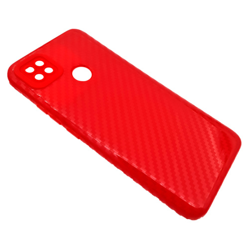 Чехол-силикон глянец carbon xiaomi redmi 9c красный