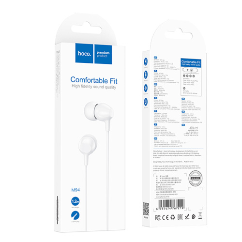 H/f (3.5mm) hoco m94 с микрофоном белый