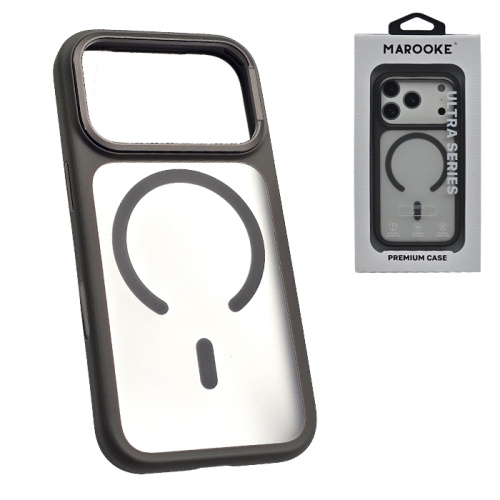 Чехол-крышка marooke m05 прозрачный c цветными бортами для iphone 17 pro серый