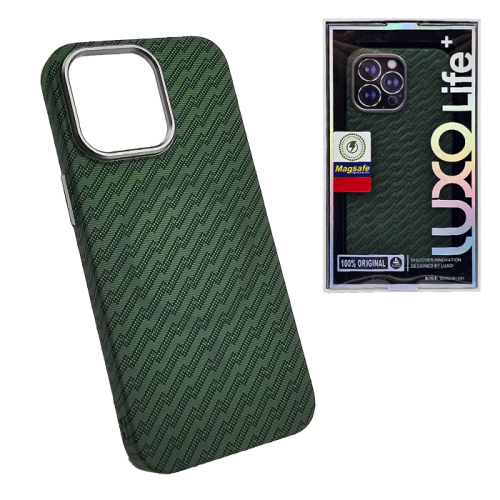 Чехол-крышка luxo life карбон zigzag magsafe iphone 13pro max зеленый