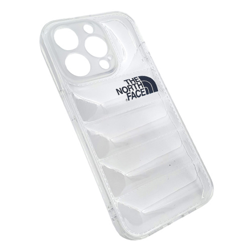 Чехол-силикон the north face с закрытой камерой для iphone 14 pro прозрачный