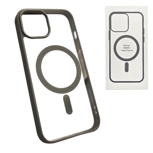 Чехол-силикон clear case magsafe (magnetic) для iphone 11 (6.1) титан