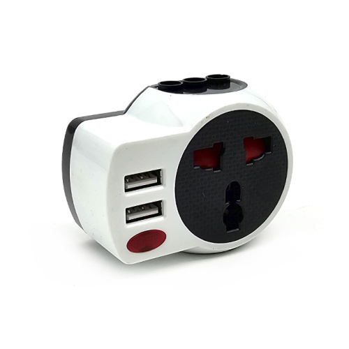 Переходник euro (№1208) на евро-розетку 3-разъёма/2usb 16a 250v